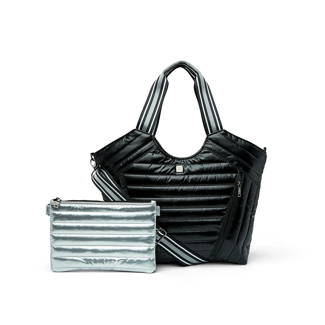 Puzzle Tote in Shiny Black sold by Think Royln product image thumbnail 4