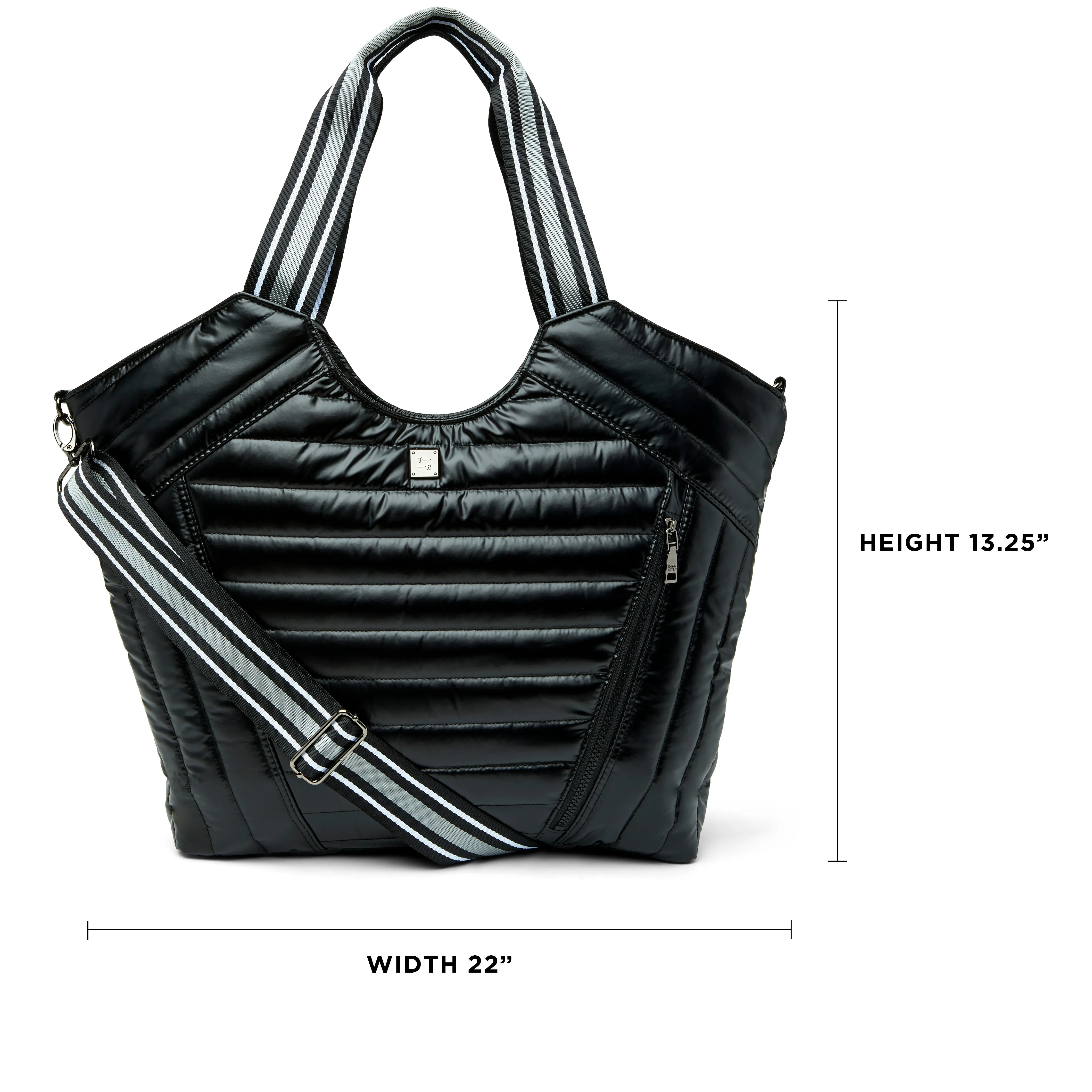 Puzzle Tote in Shiny Black sold by Think Royln product image thumbnail 3