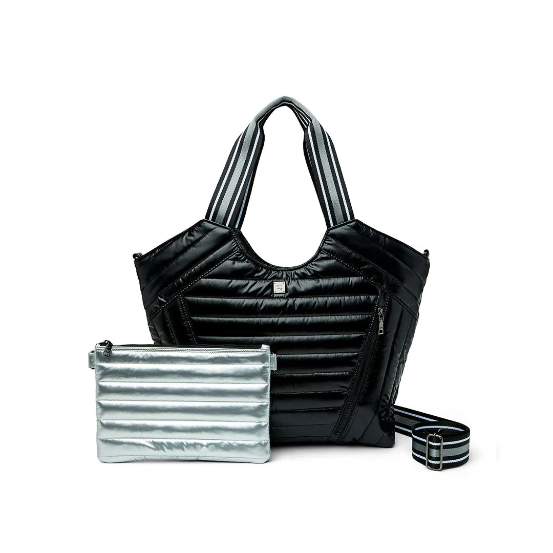 Puzzle Tote in Shiny Black sold by Think Royln