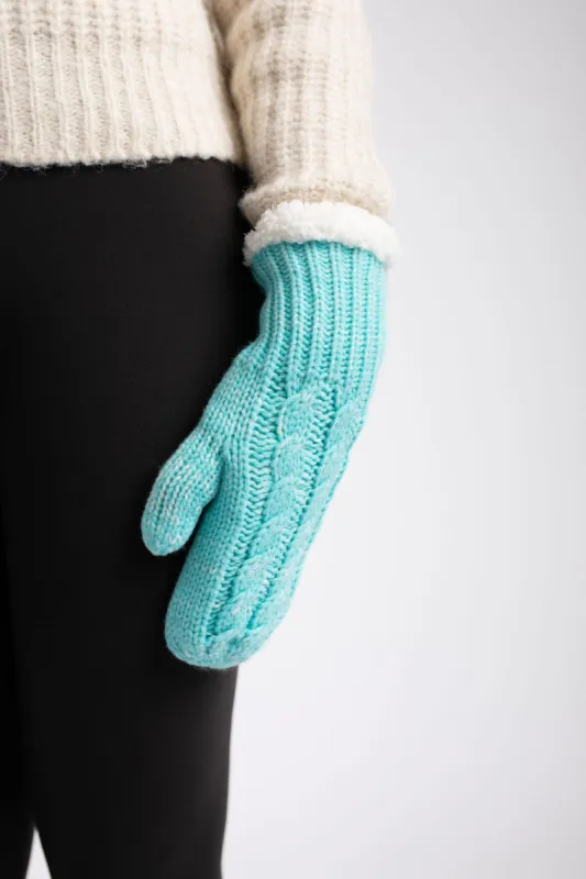 Cyan Blue - Cozy Lined Mittens sold by Just Cozy