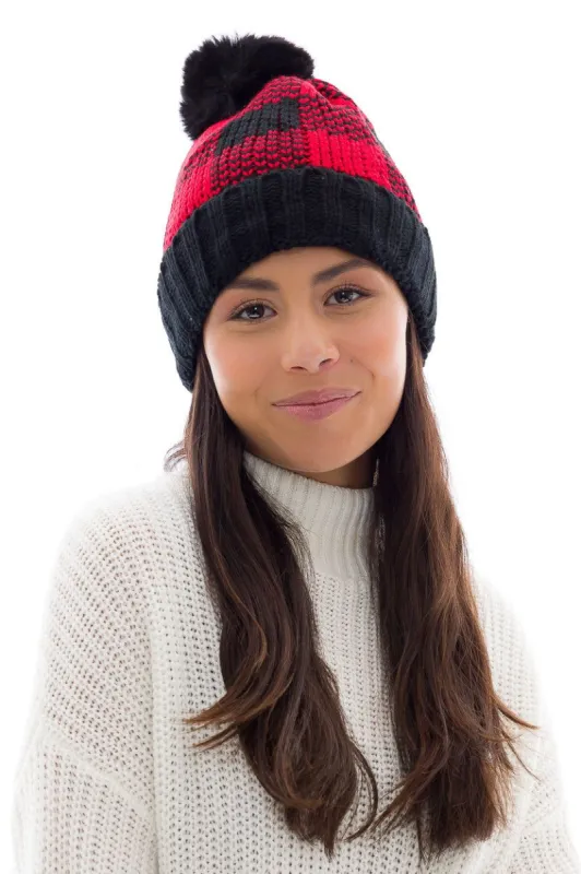 Black & Red - Cozy Lined Hat sold by Just Cozy
