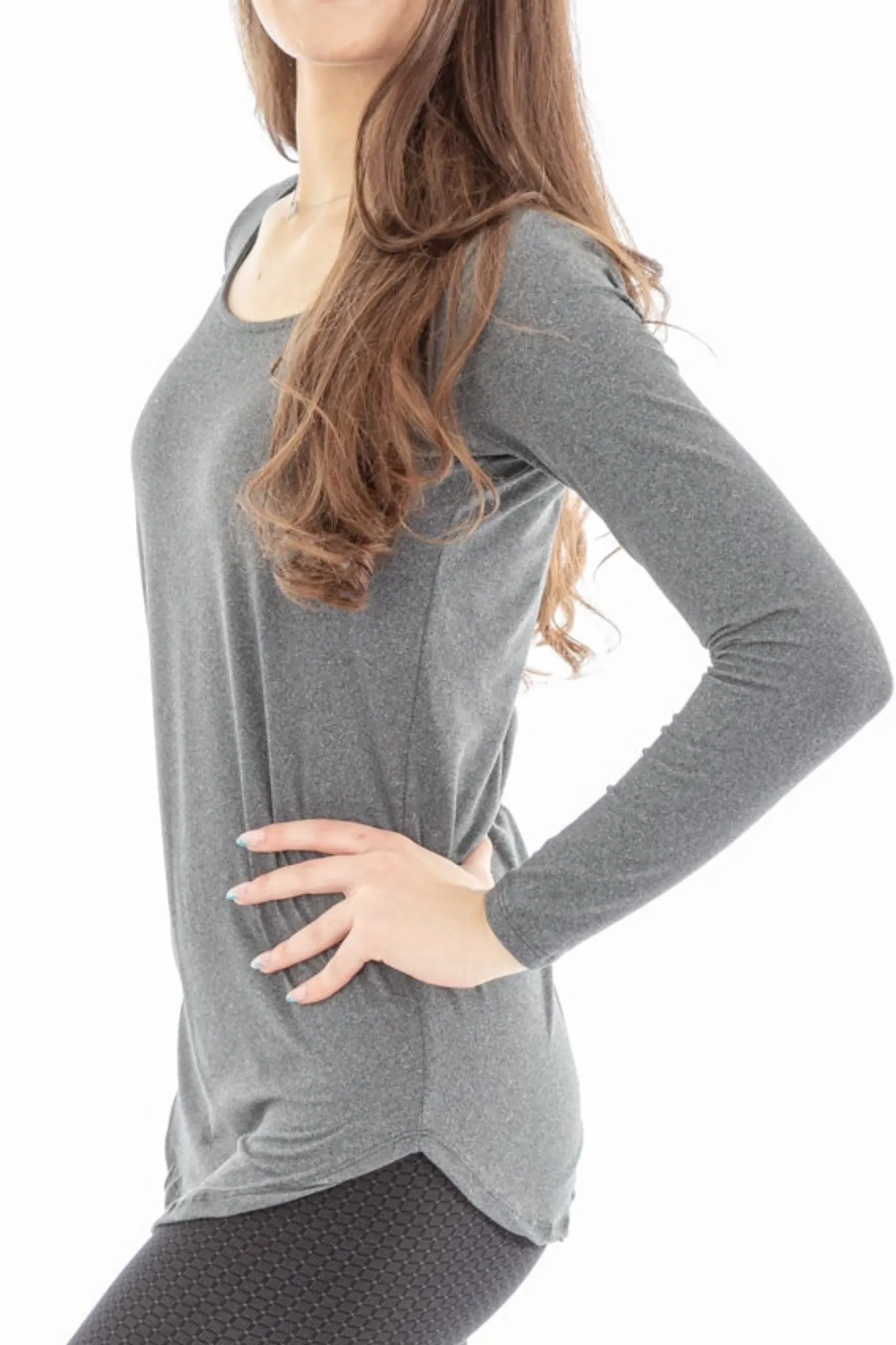 Gray - Long Sleeve Tunic Top sold by Just Cozy product image thumbnail 2