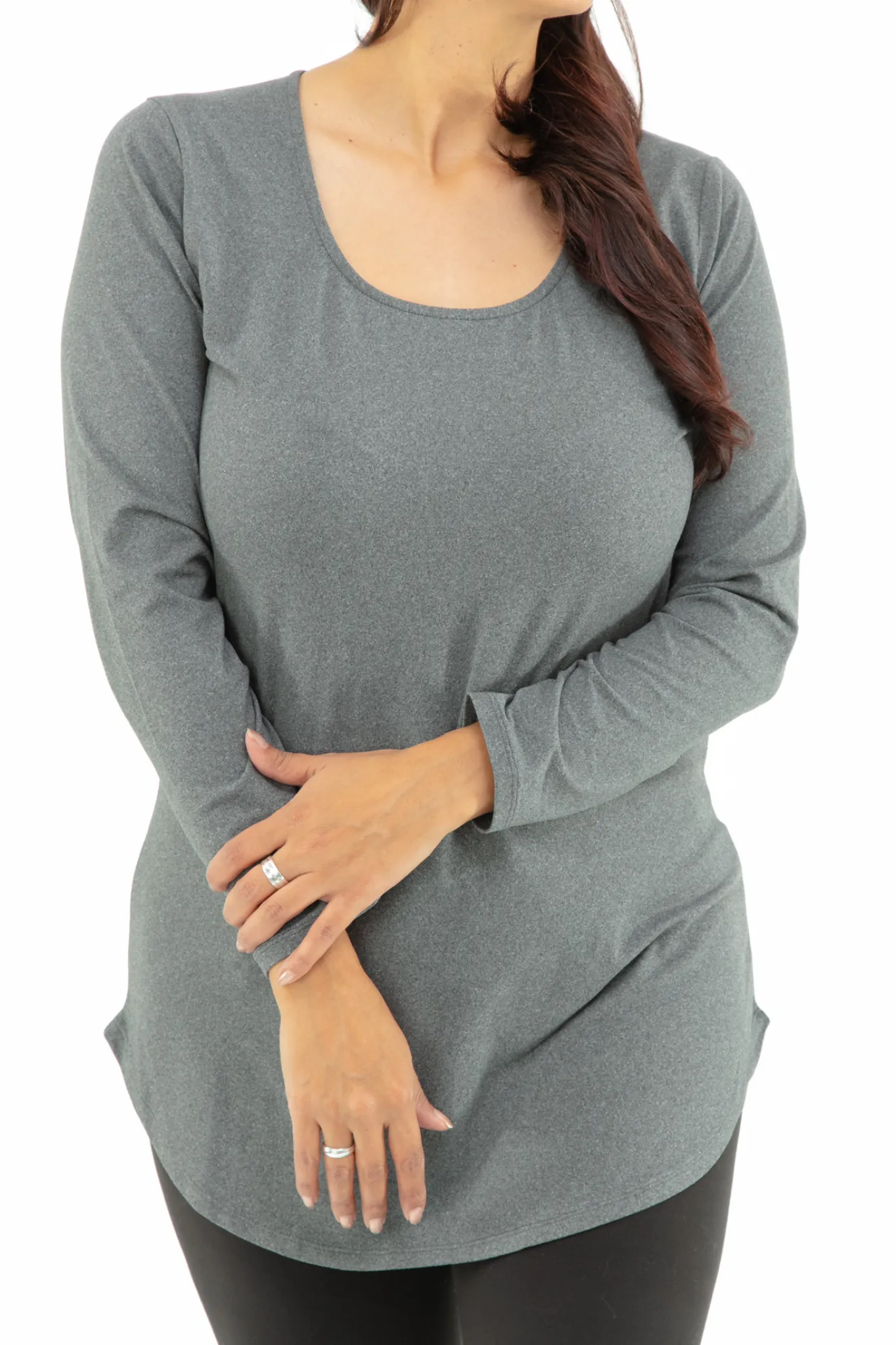 Gray - Long Sleeve Tunic Top sold by Just Cozy product image thumbnail 3