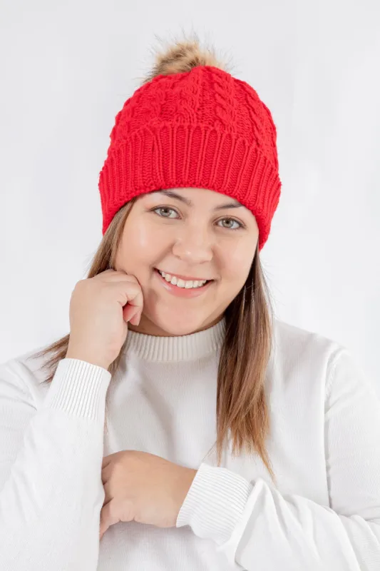 Red - Cozy Lined Hat sold by Just Cozy