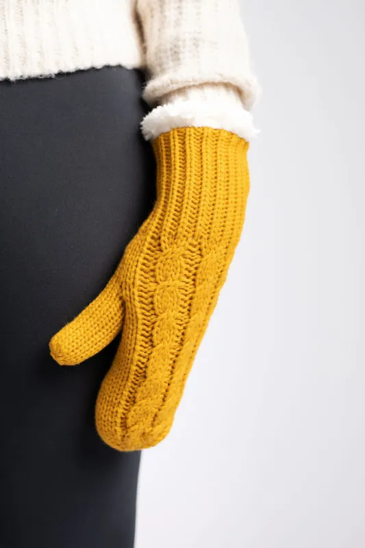 Mustard Yellow - Cozy Lined Mittens sold by Just Cozy