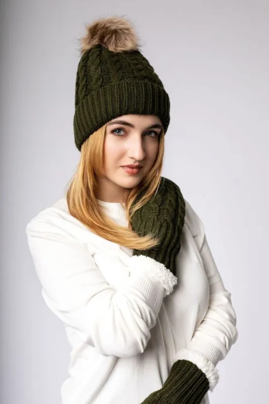 Green - Cozy Lined Hat sold by Just Cozy