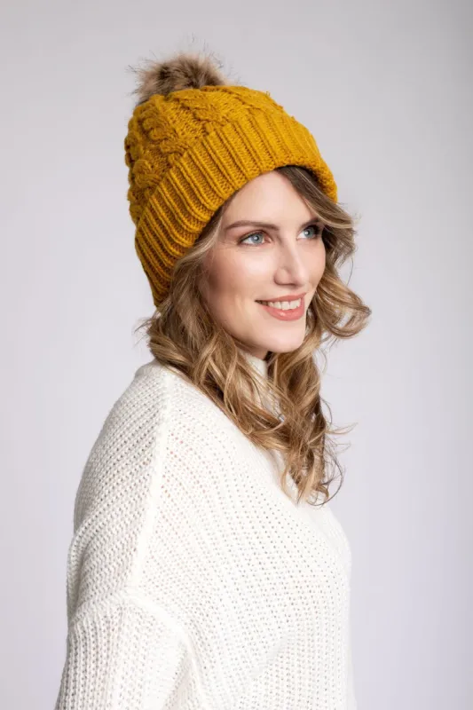 Mustard Yellow - Cozy Lined Hat sold by Just Cozy
