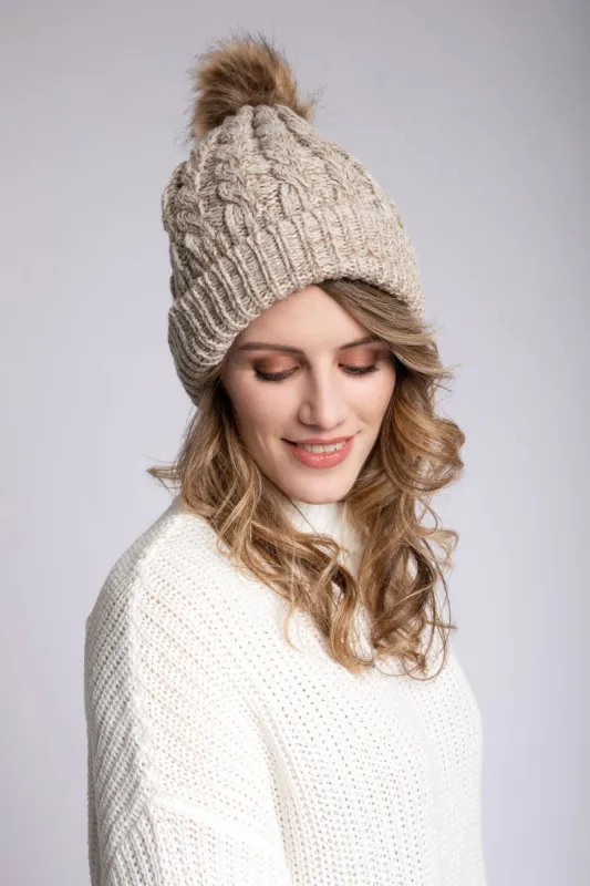 Beige - Cozy Lined Hat sold by Just Cozy