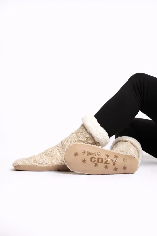 Beige - Cozy Slipper Socks sold by Just Cozy