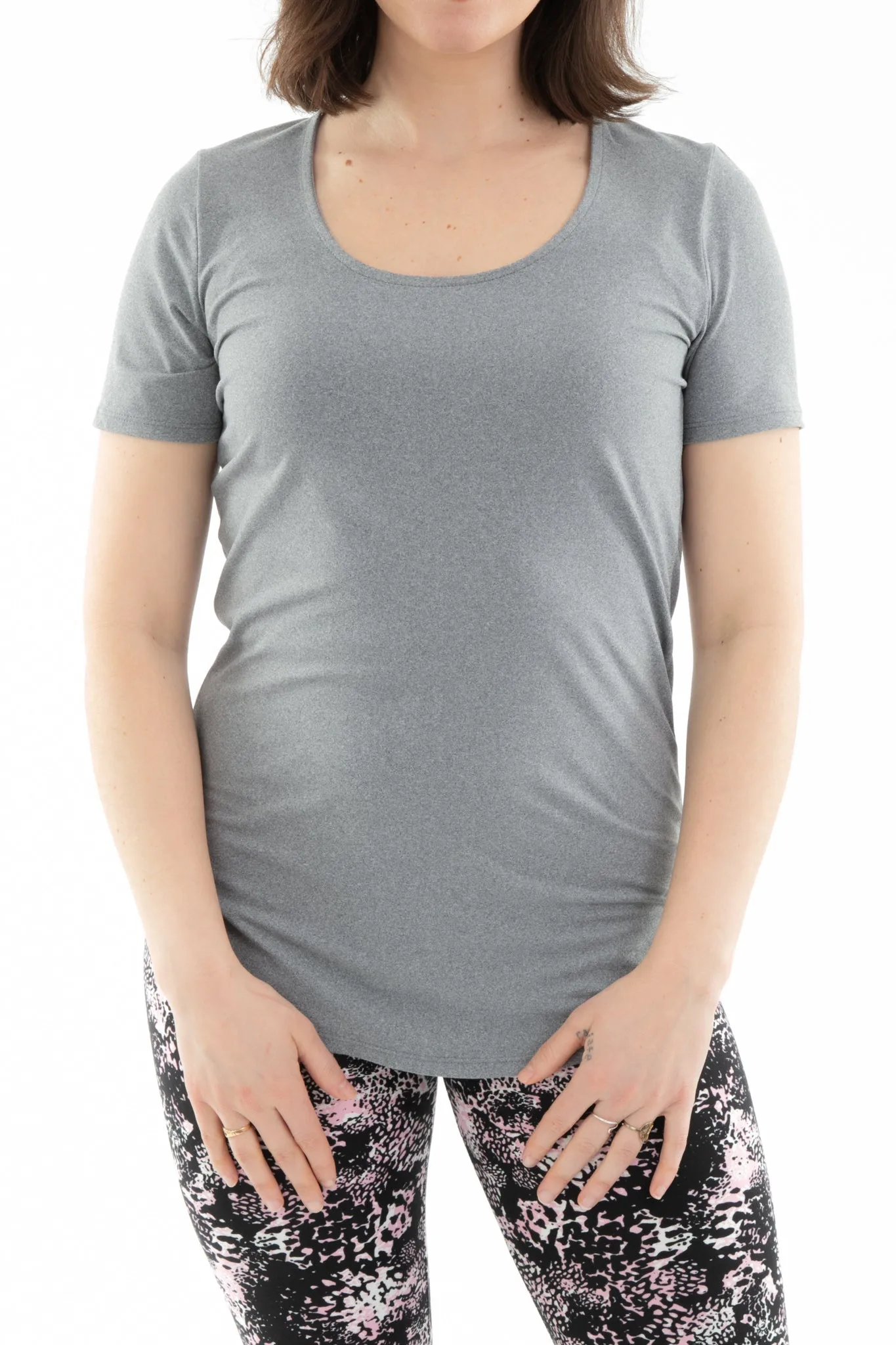 Light Gray - Short Sleeve Tunic Top sold by Just Cozy product image thumbnail 2