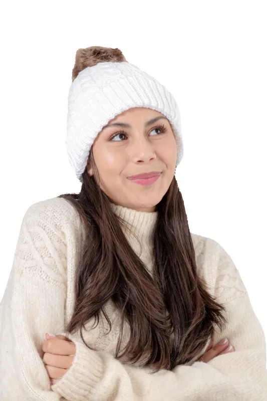 White - Cozy Lined Hat sold by Just Cozy