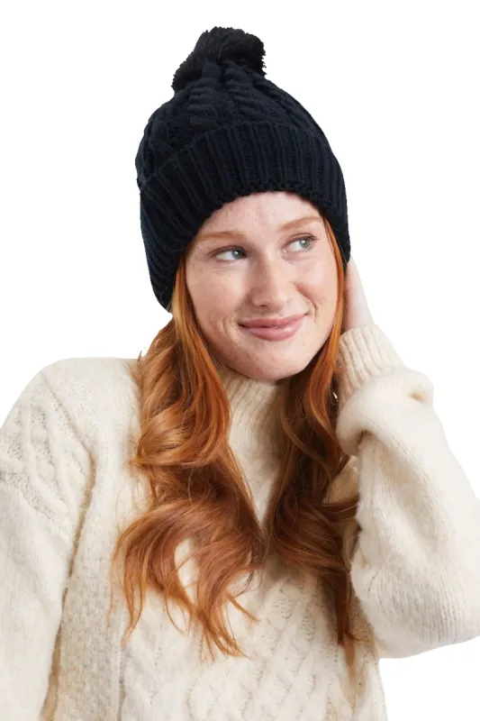 Black - Cozy Lined Hat sold by Just Cozy