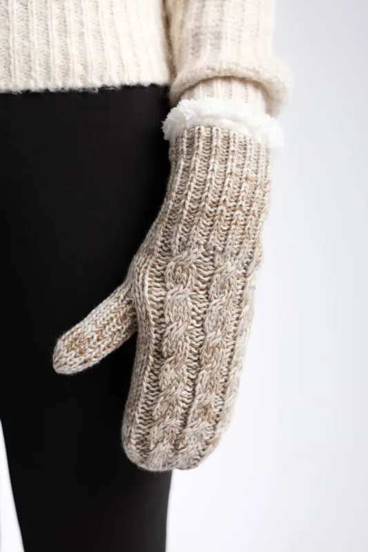 Beige - Cozy Lined Mittens sold by Just Cozy