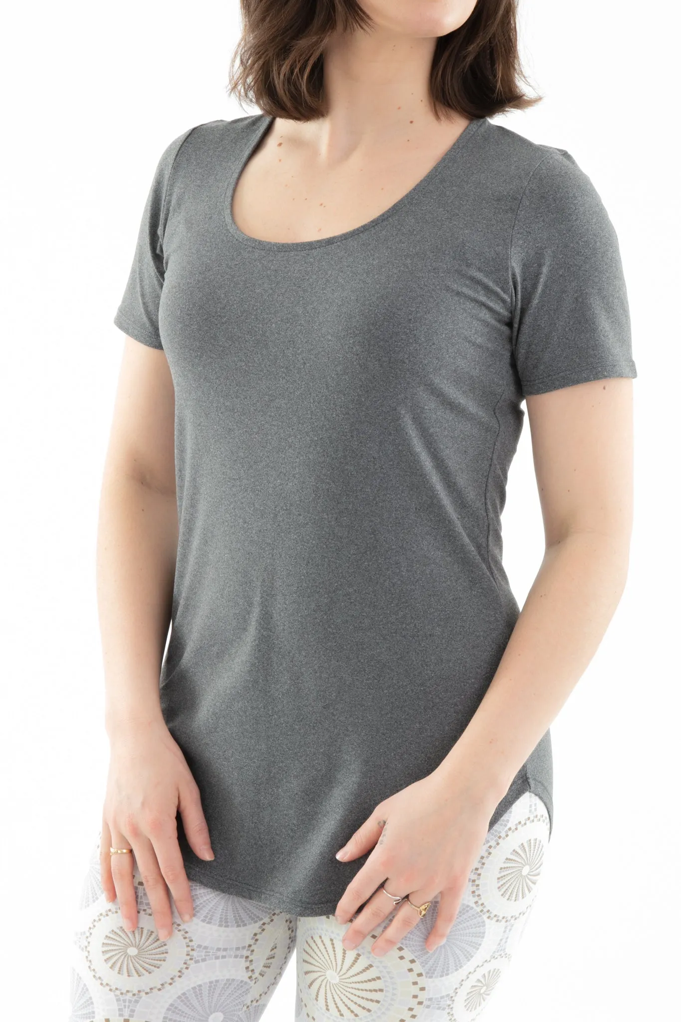 Gray - Short Sleeve Tunic Top sold by Just Cozy product image thumbnail 2
