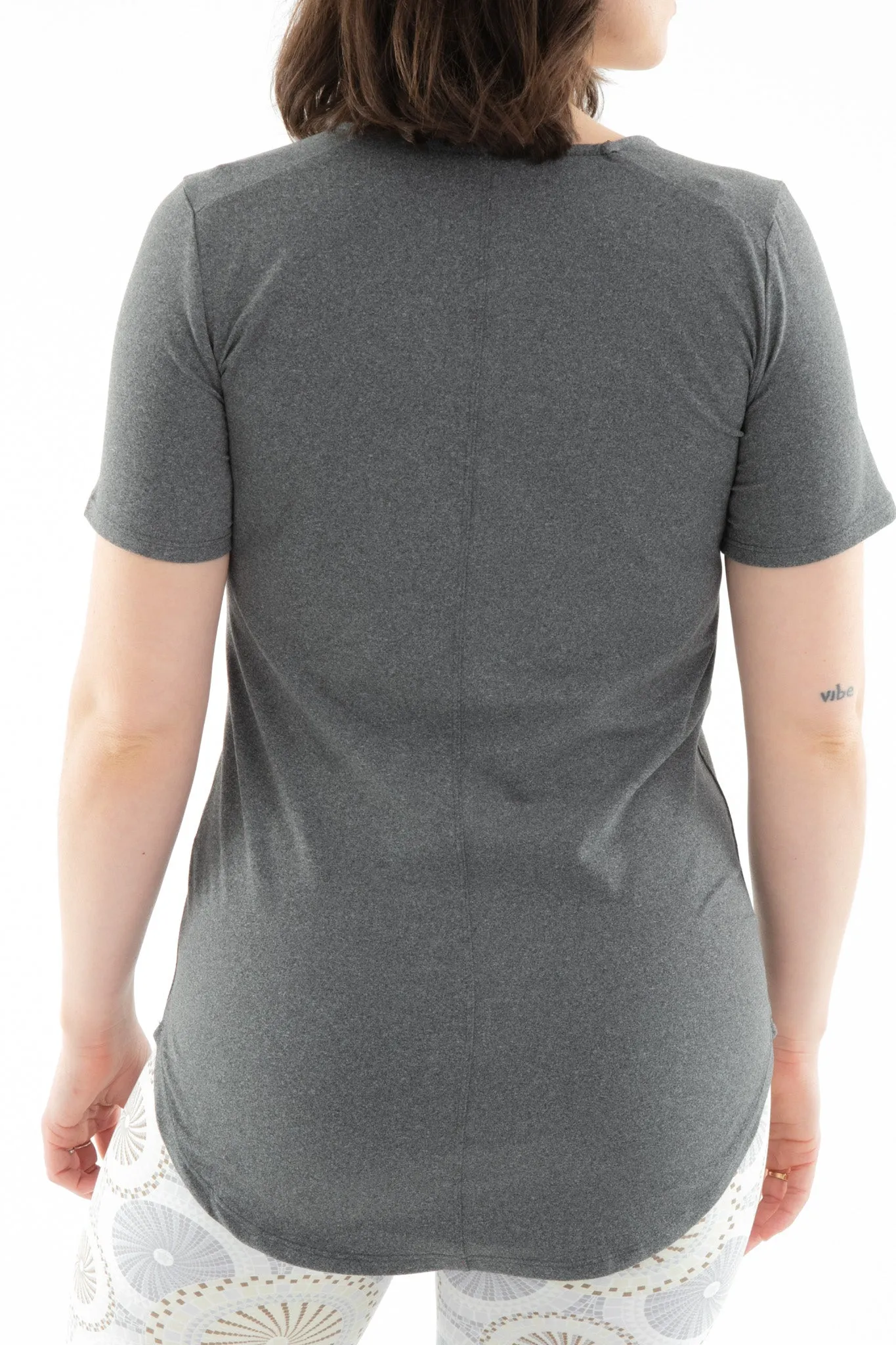 Gray - Short Sleeve Tunic Top sold by Just Cozy product image thumbnail 3