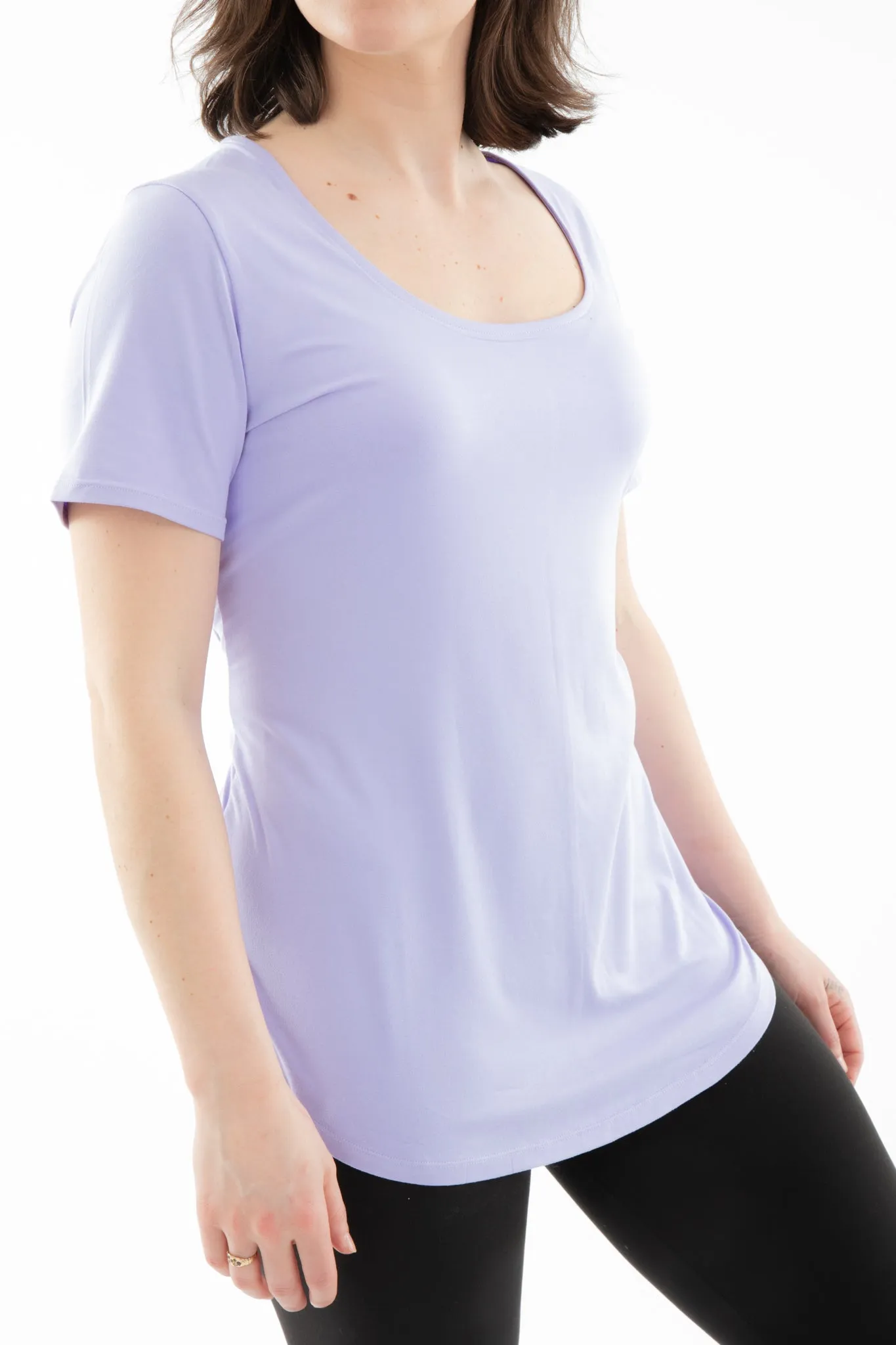 Light Purple - Short Sleeve Tunic Top sold by Just Cozy