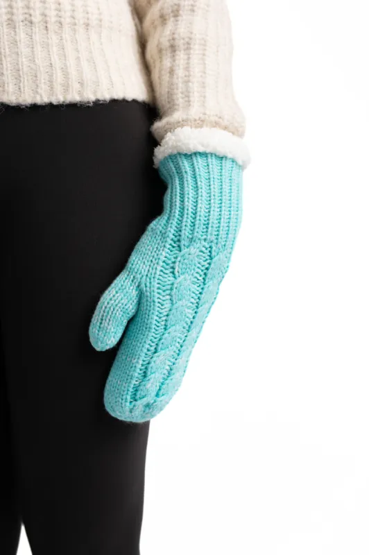 Cyan Blue - Cozy Lined Mittens sold by Just Cozy