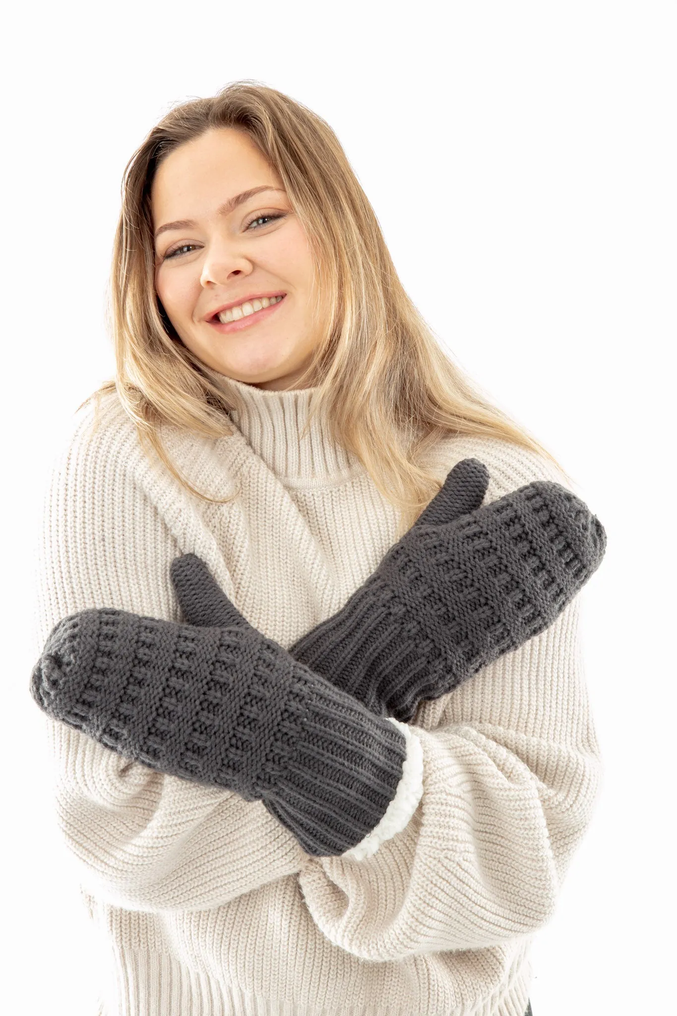 Dark Gray - Cozy Lined Mittens sold by Just Cozy product image thumbnail 3
