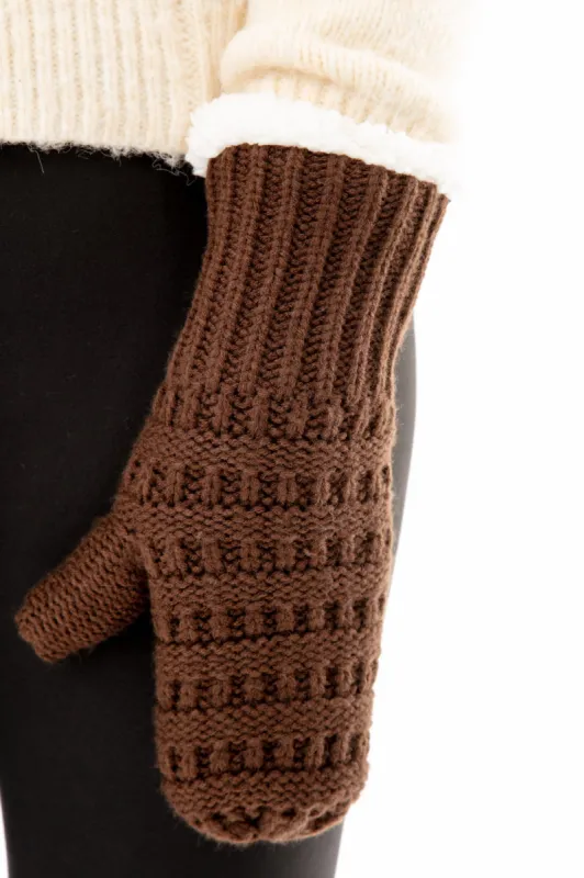 Brown - Cozy Lined Mittens sold by Just Cozy