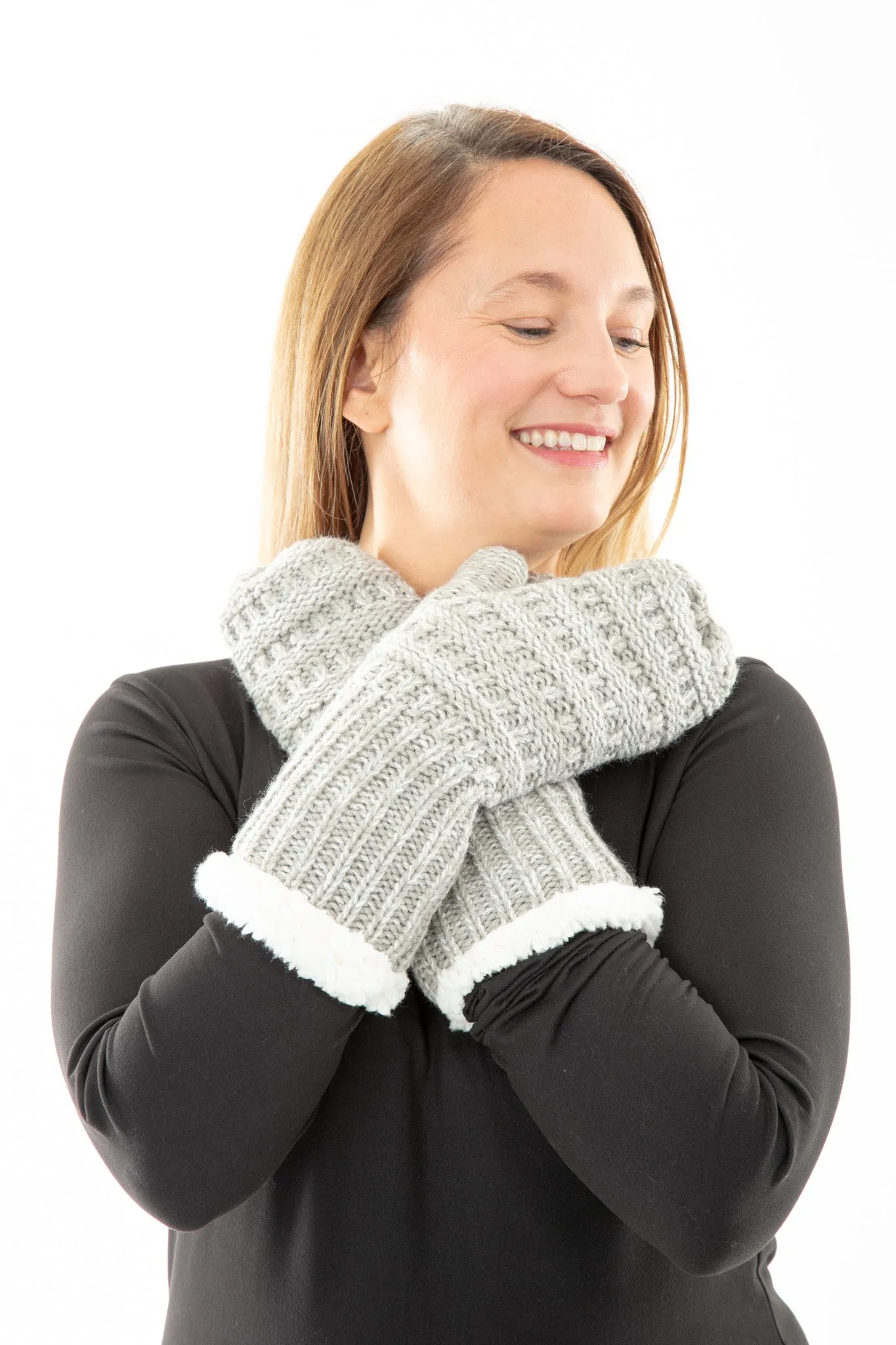 Grey - Cozy Lined Mittens sold by Just Cozy product image thumbnail 3