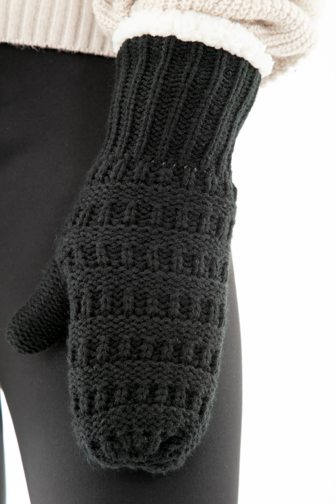 Black - Cozy Lined Mittens sold by Just Cozy