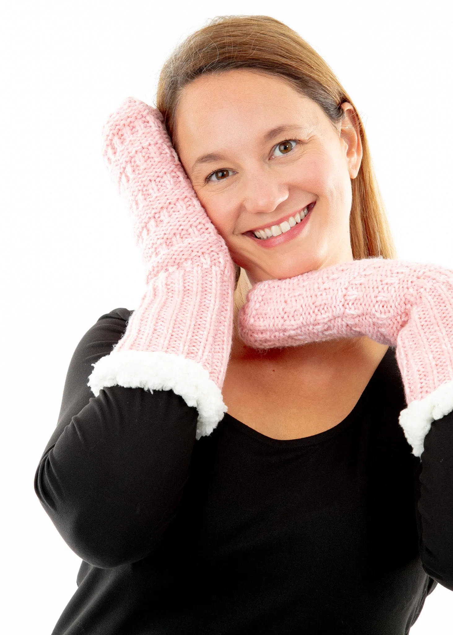 Pink - Cozy Lined Mittens sold by Just Cozy product image thumbnail 2
