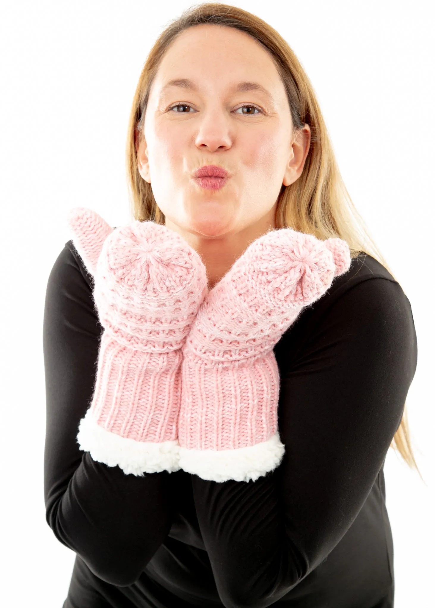 Pink - Cozy Lined Mittens sold by Just Cozy product image thumbnail 4