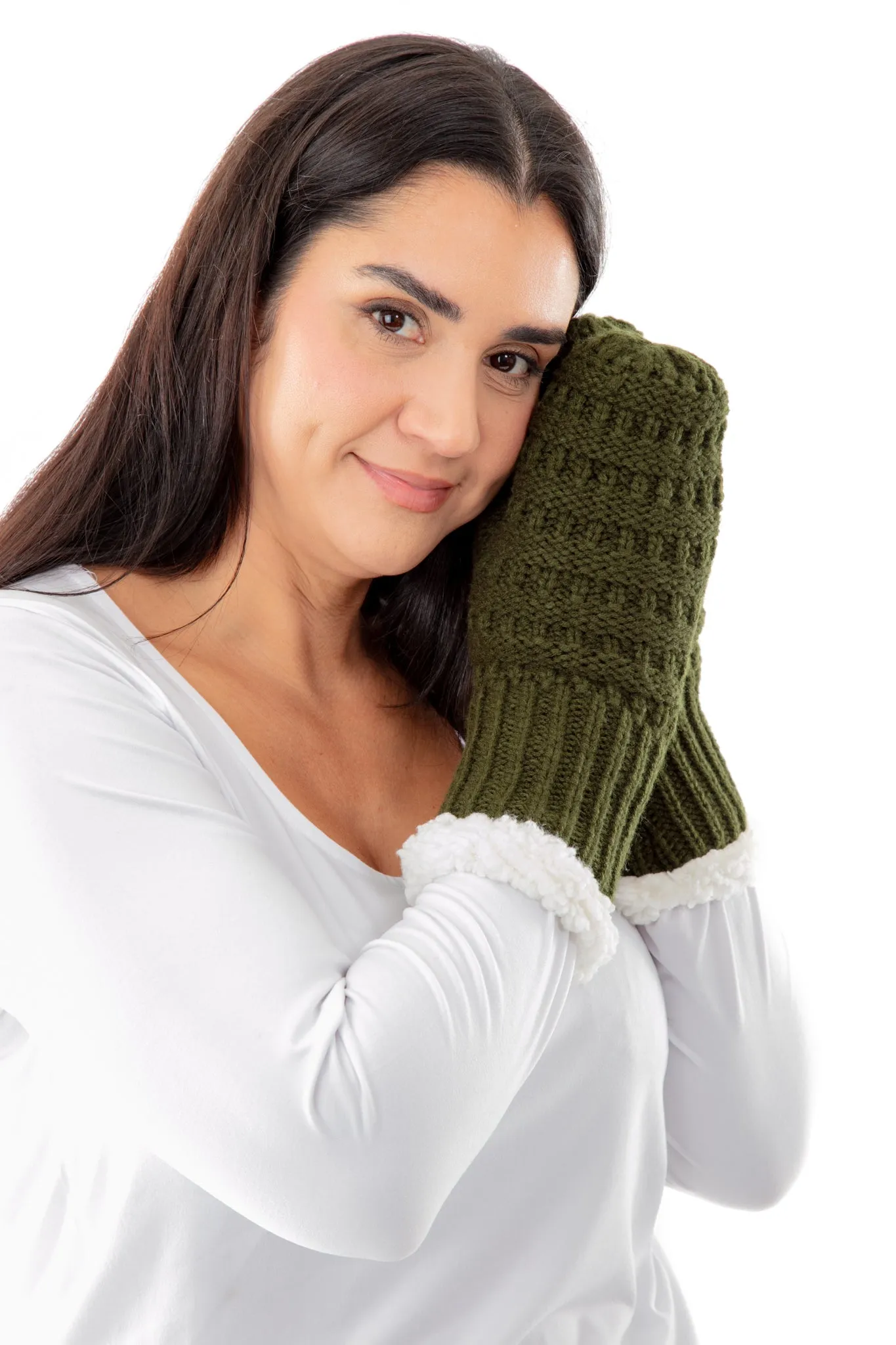 Green - Cozy Lined Mittens sold by Just Cozy product image thumbnail 3