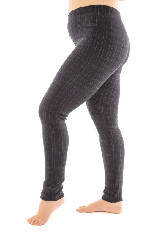 Dark Blue Plaid - Cozy Lined Leggings sold by Just Cozy