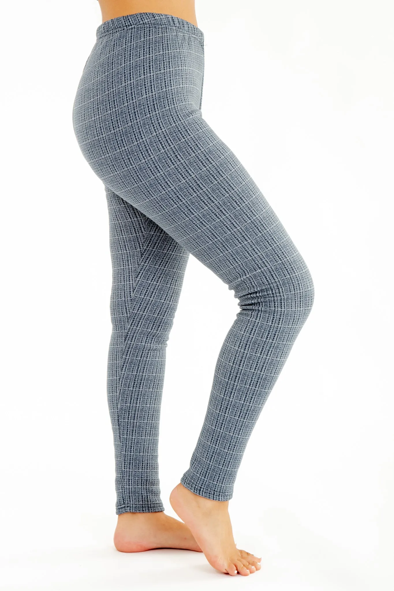 Blue & White Stripes - Cozy Lined Leggings sold by Just Cozy