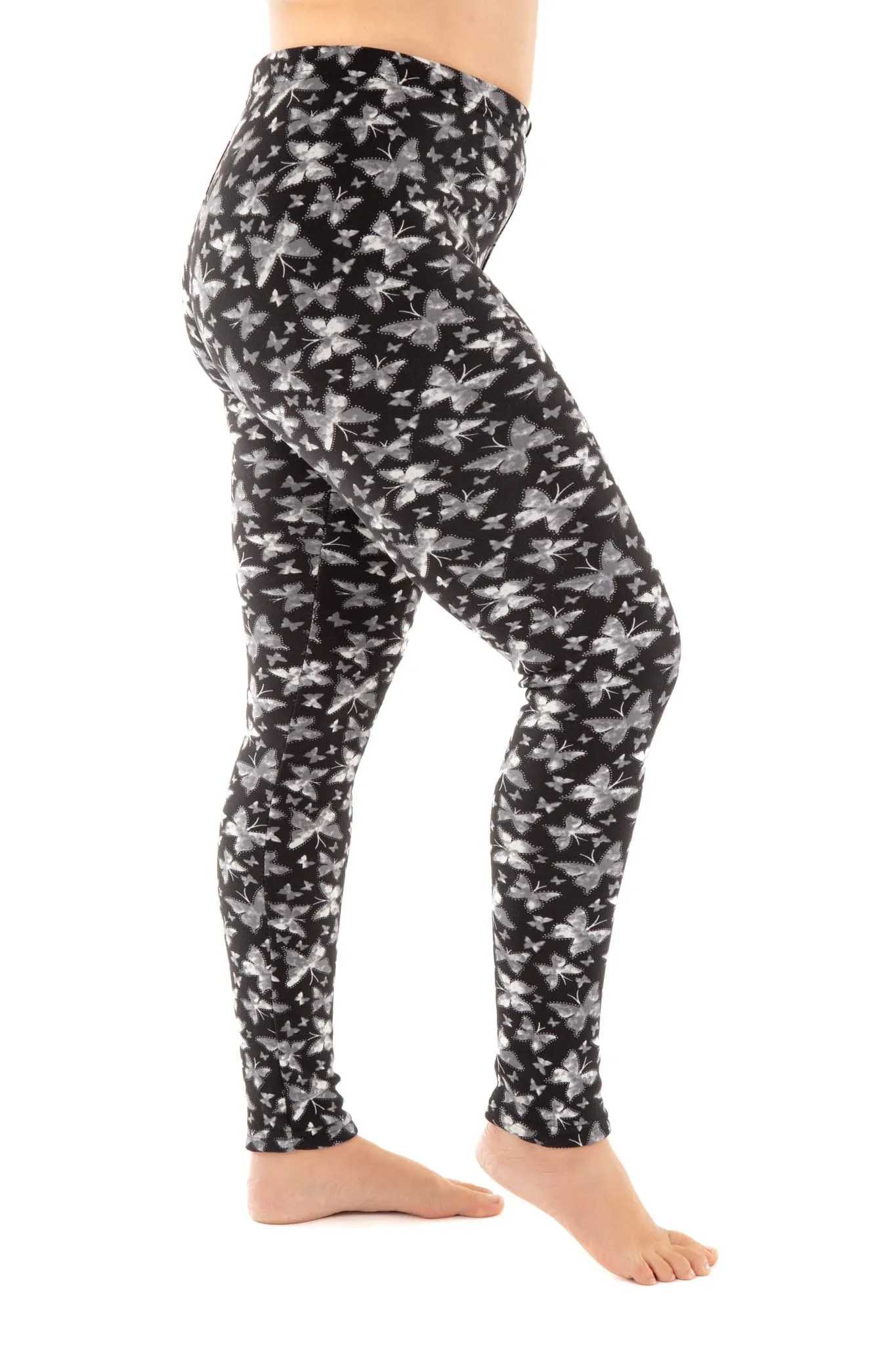 White Butterflies - Cozy Lined Leggings sold by Just Cozy