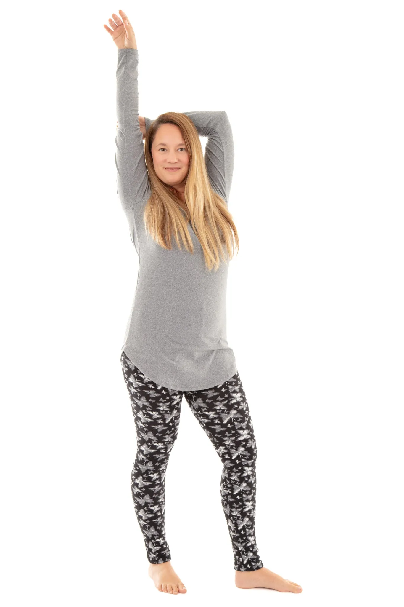 White Butterflies - Cozy Lined Leggings sold by Just Cozy product image thumbnail 4