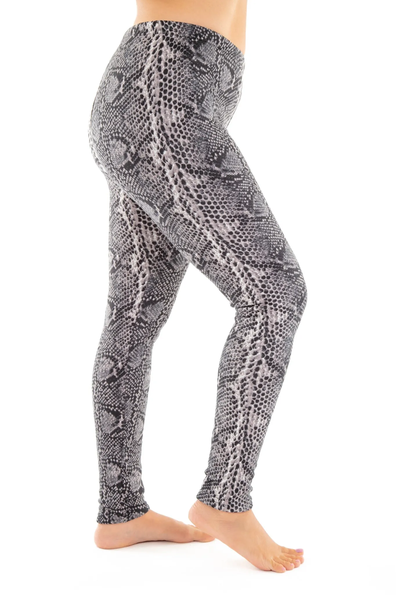 Dark Grey Snake - Cozy Lined Leggings sold by Just Cozy