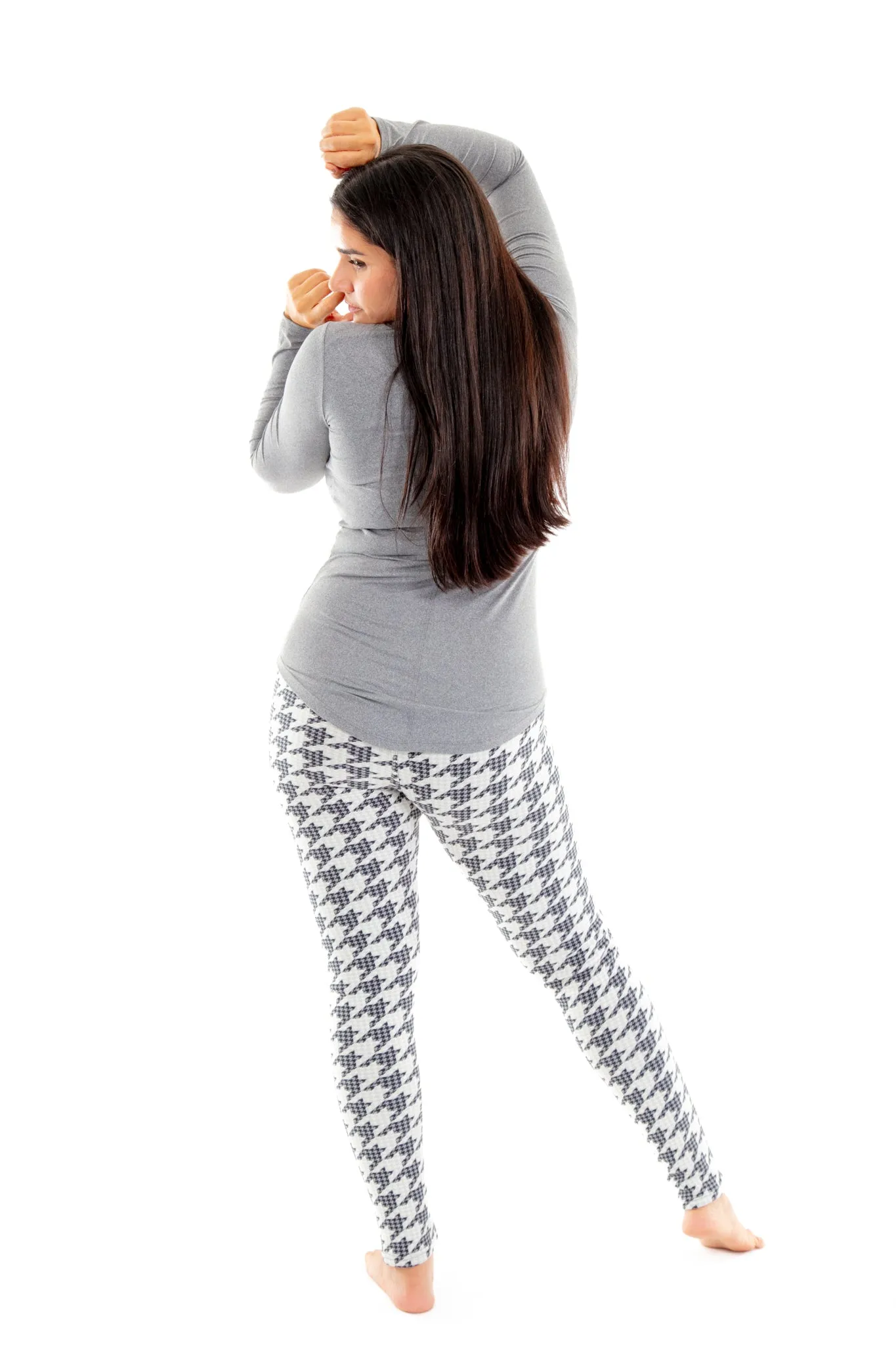Gray Houndstooth - Cozy Lined Leggings sold by Just Cozy product image thumbnail 3