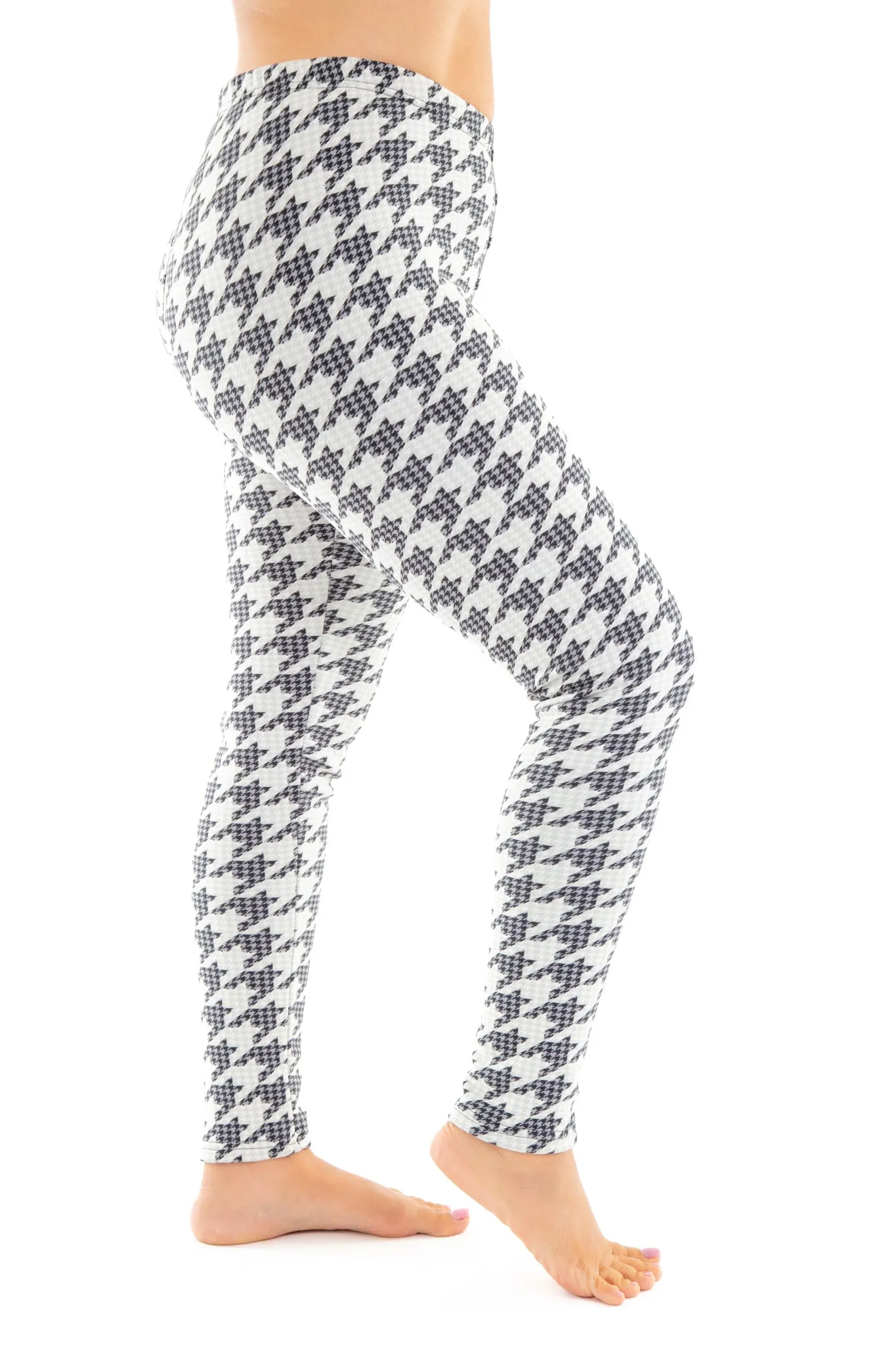 Gray Houndstooth - Cozy Lined Leggings sold by Just Cozy