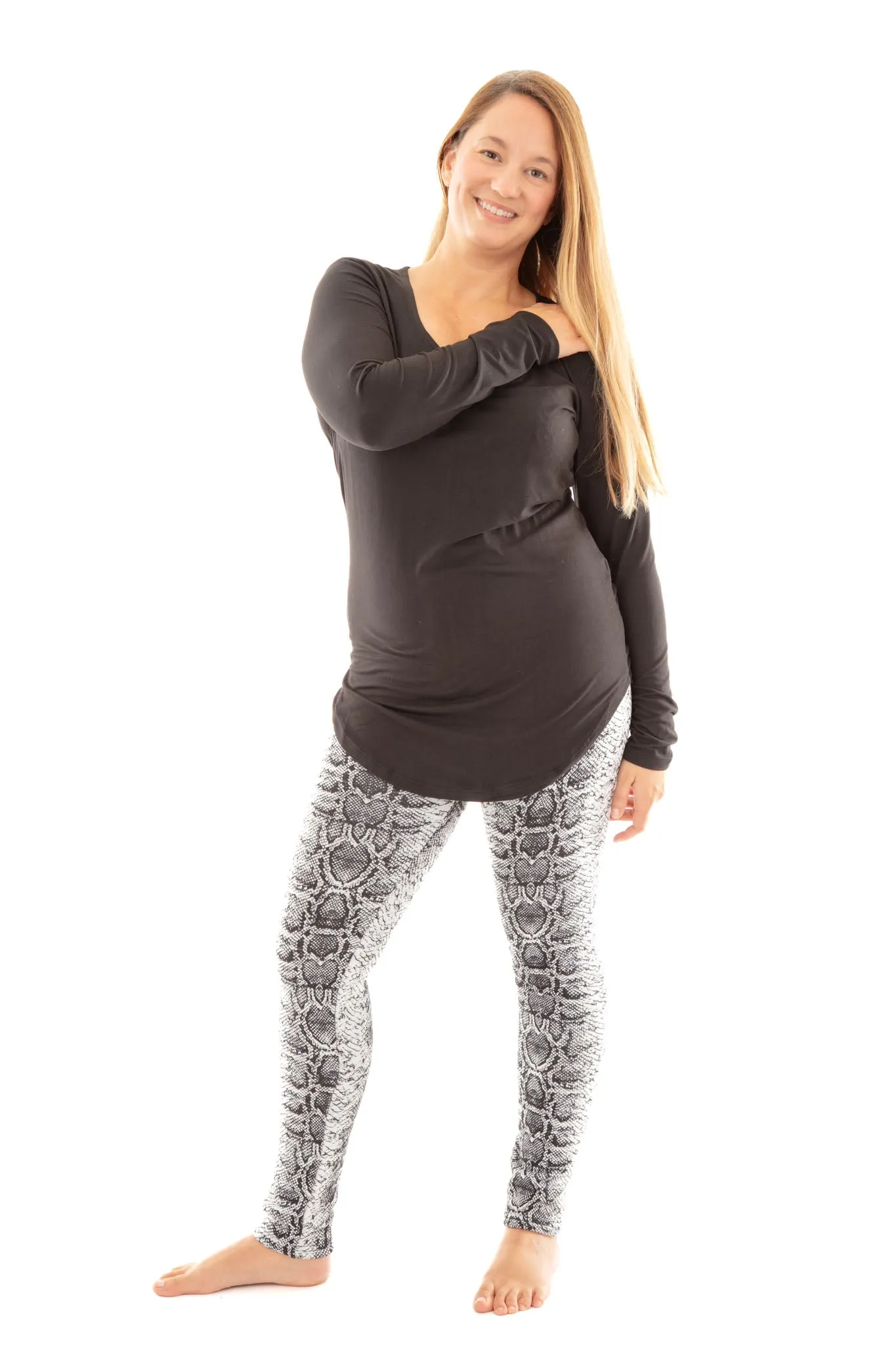 Light Gray Snake - Cozy Lined Leggings sold by Just Cozy product image thumbnail 2
