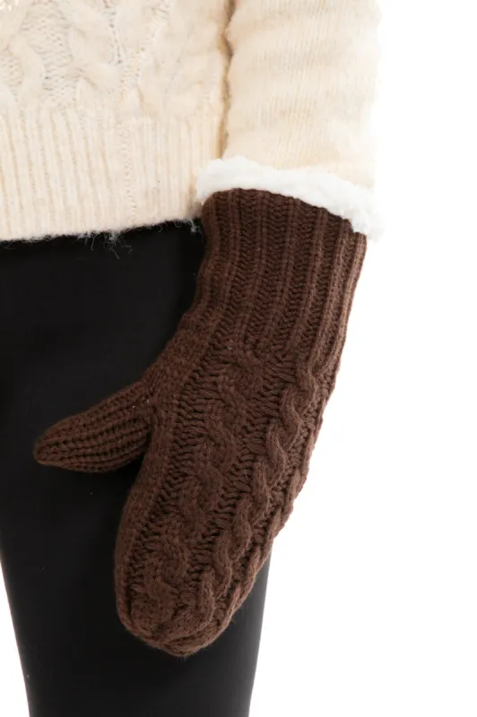 Brown - Cozy Lined Mittens sold by Just Cozy