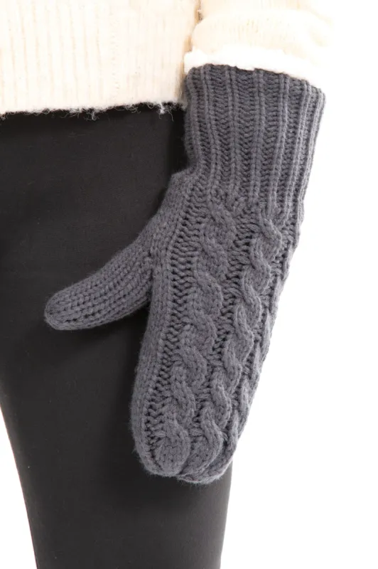 Dark Gray - Cozy Lined Mittens sold by Just Cozy