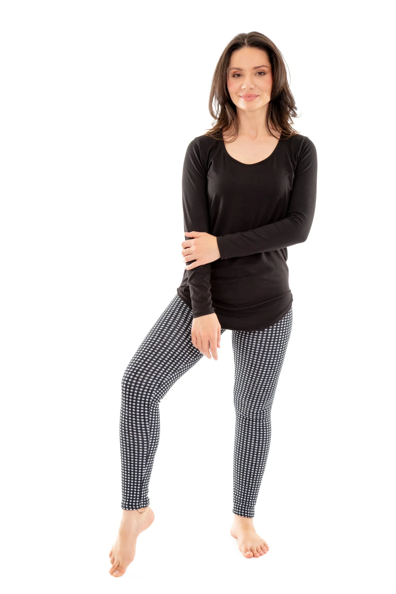 Tiny White Squares - Cozy Lined Leggings sold by Just Cozy product image thumbnail 2