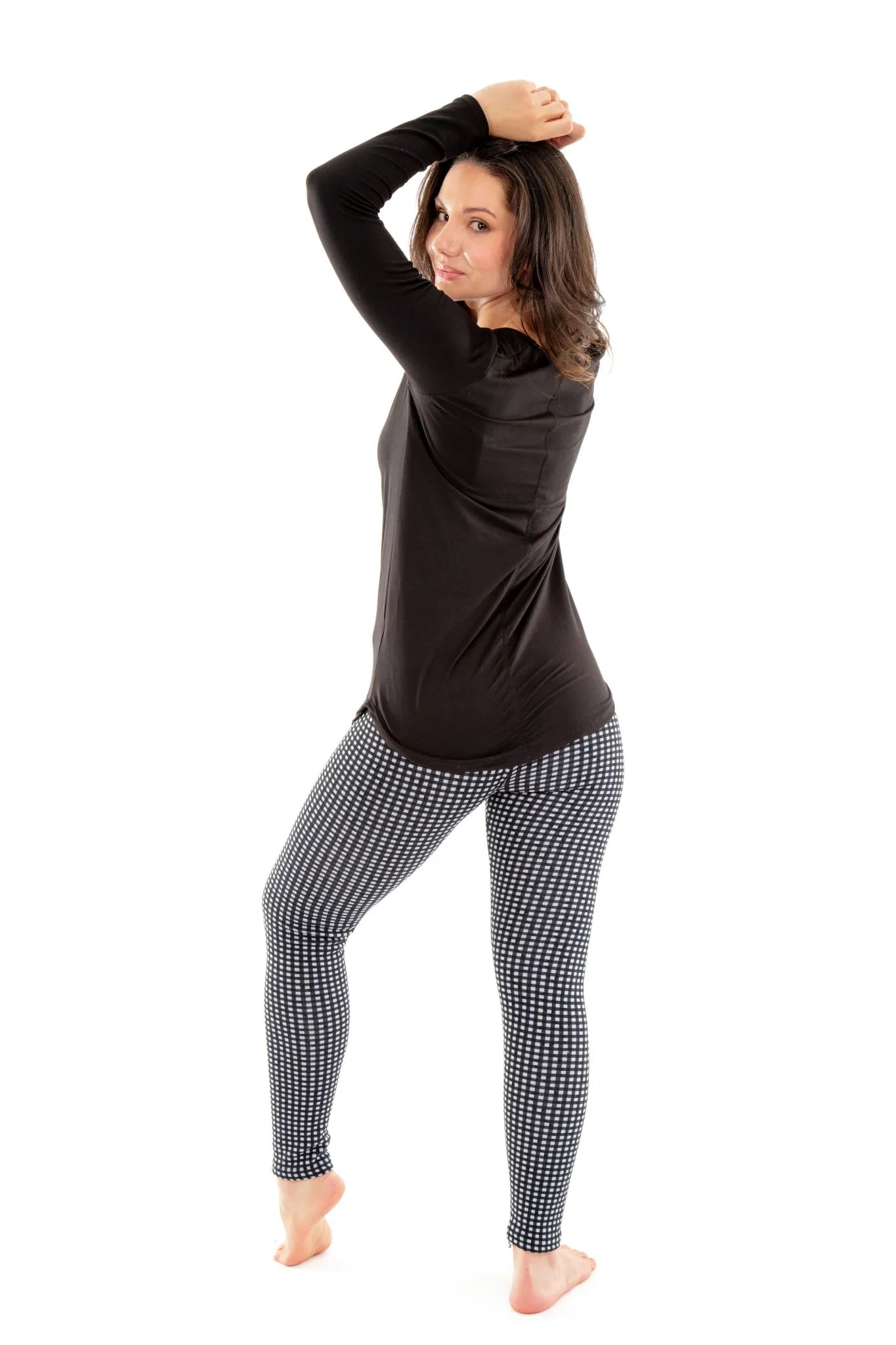 Tiny White Squares - Cozy Lined Leggings sold by Just Cozy product image thumbnail 4