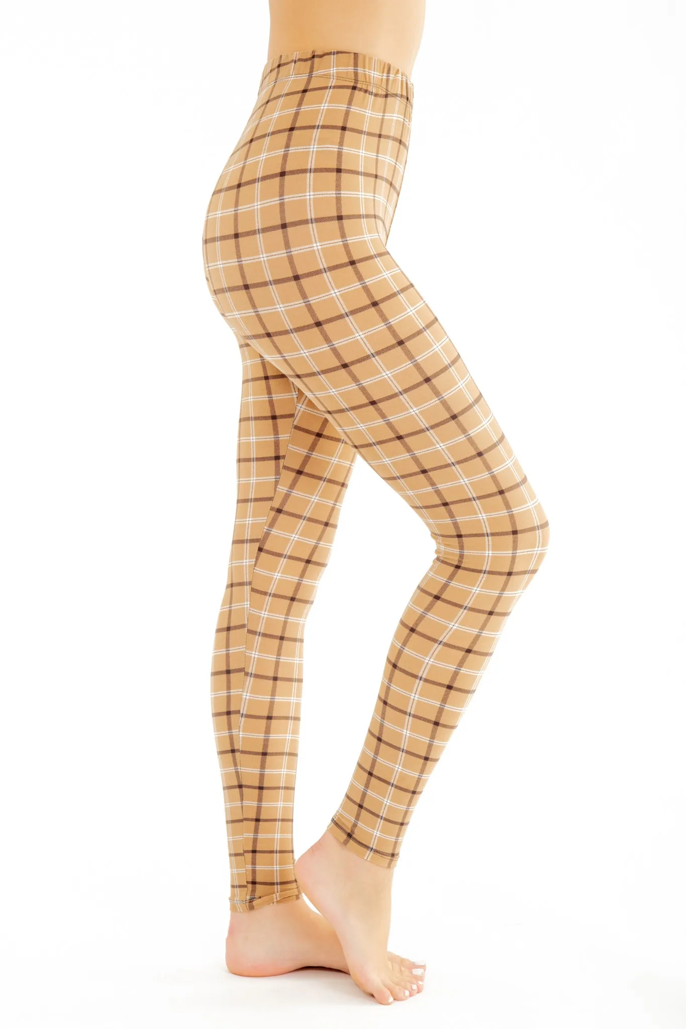 Mocha Plaid - All Season Leggings sold by Just Cozy