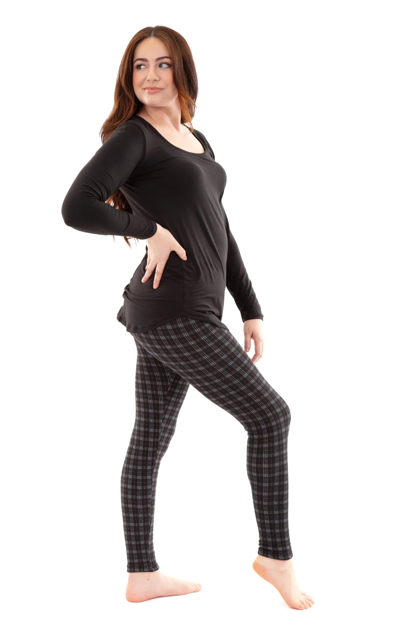B&W Glen - Cozy Lined Leggings sold by Just Cozy product image thumbnail 2