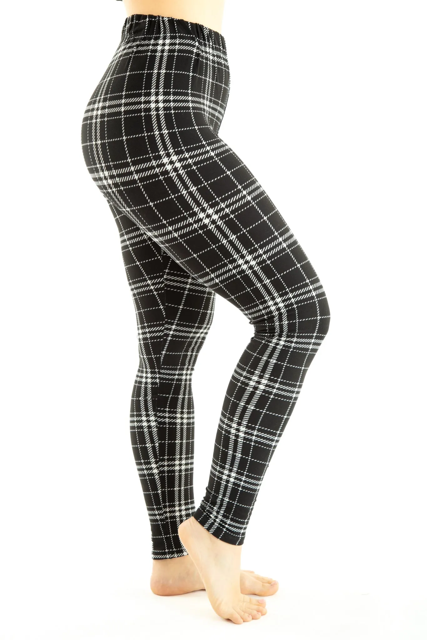 B&W Plaid Checks - All Season Leggings sold by Just Cozy