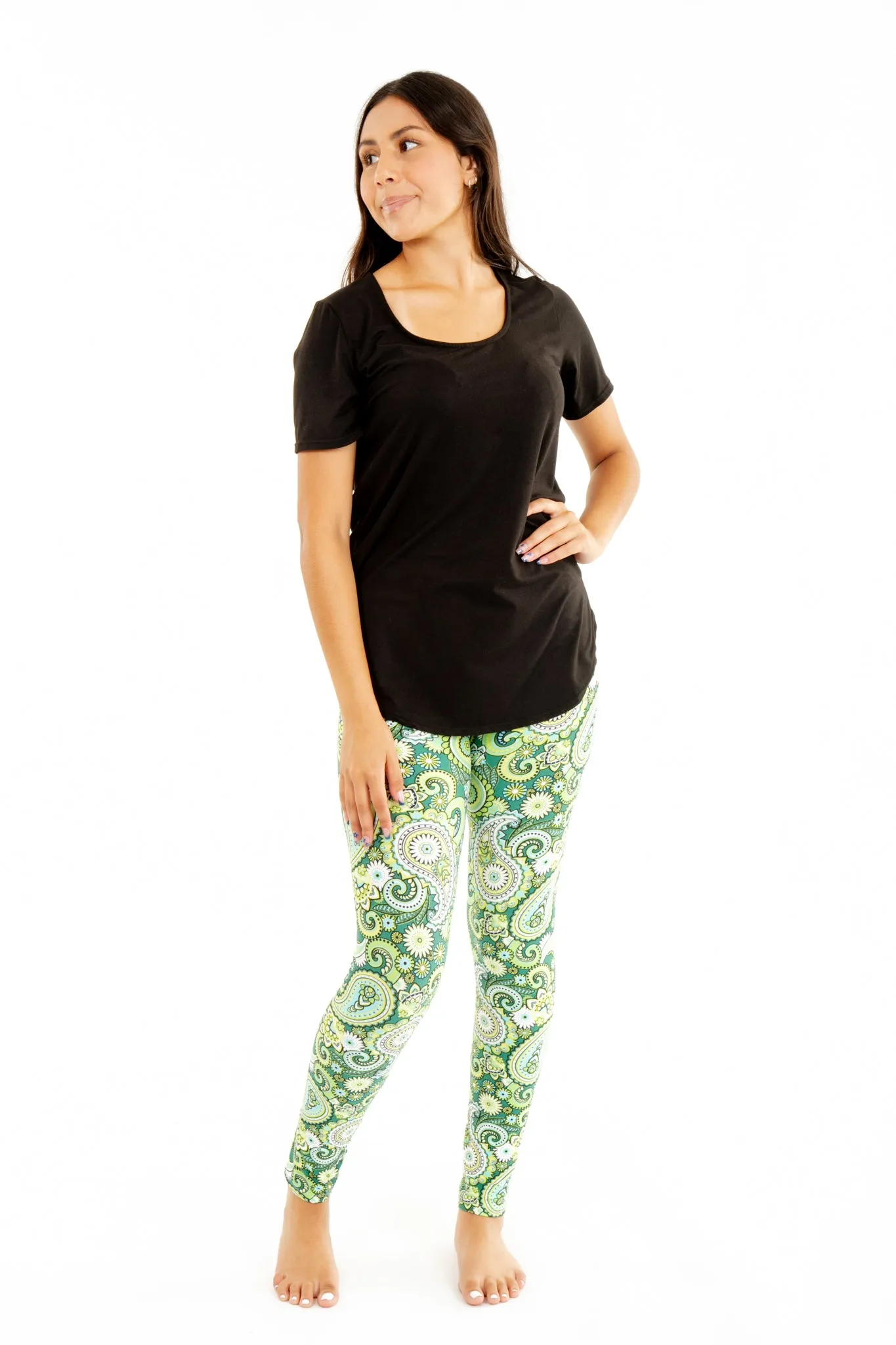 Emerald Paisley - All Season Leggings sold by Just Cozy product image thumbnail 5