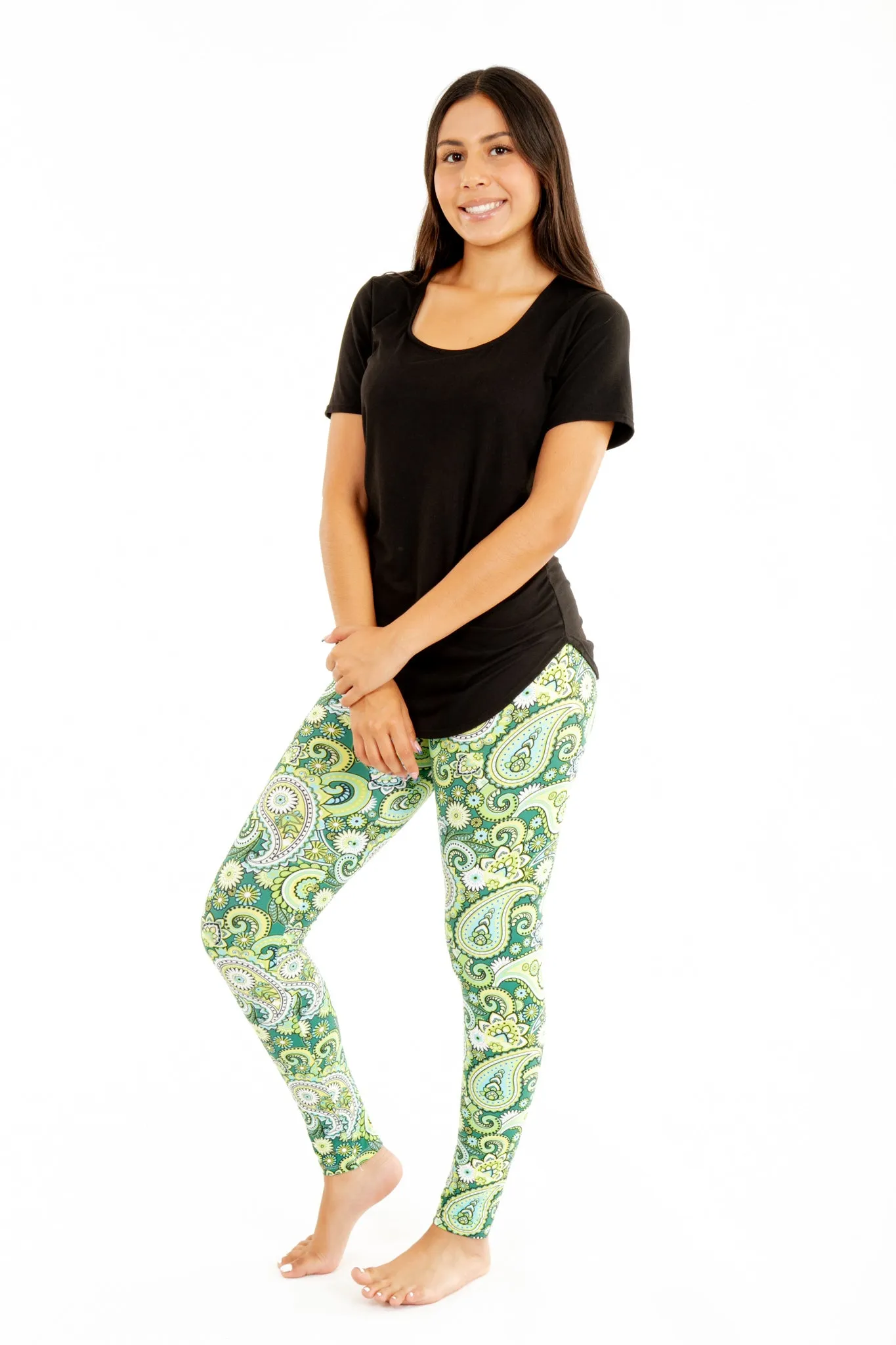 Emerald Paisley - All Season Leggings sold by Just Cozy product image thumbnail 2