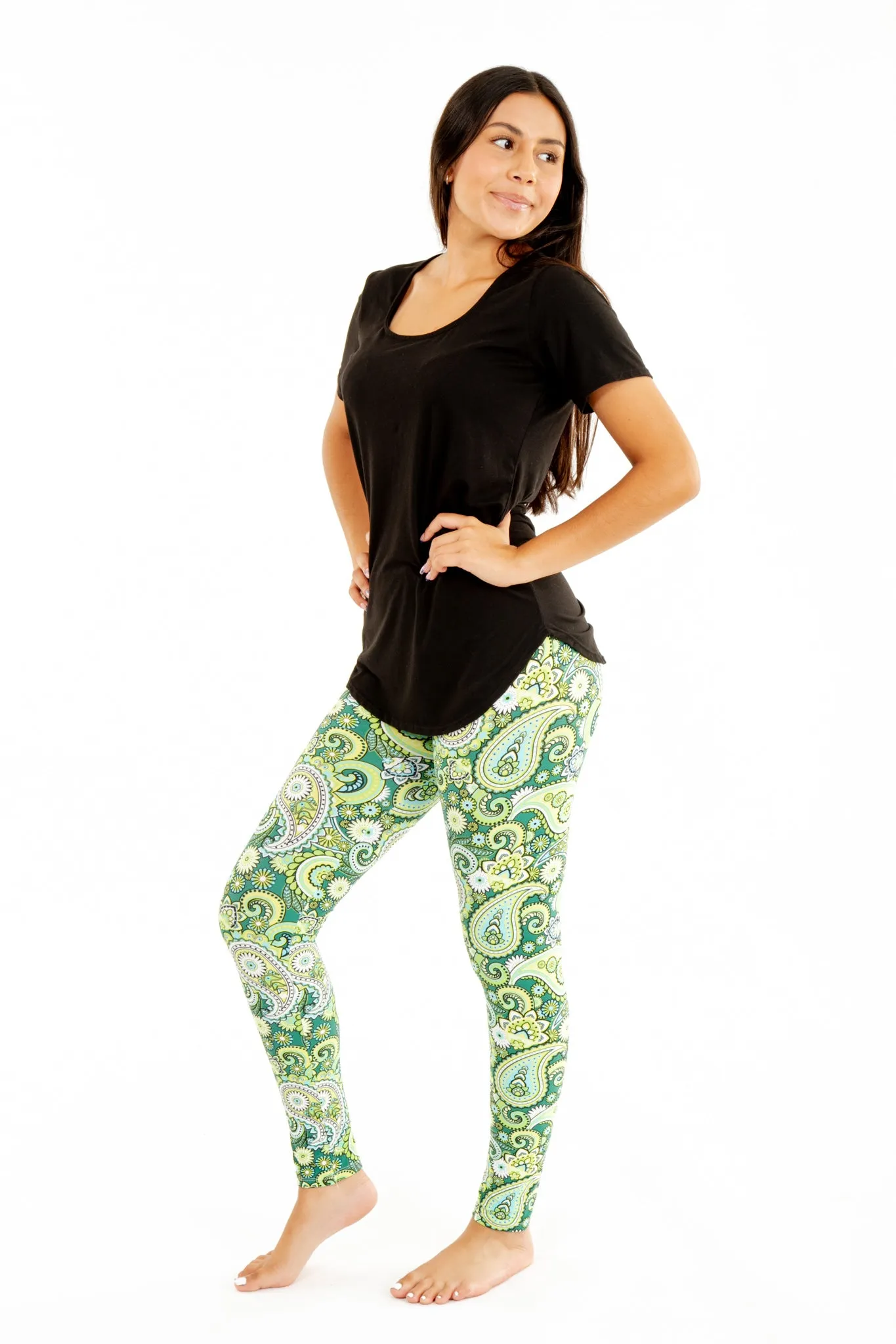 Emerald Paisley - All Season Leggings sold by Just Cozy product image thumbnail 4