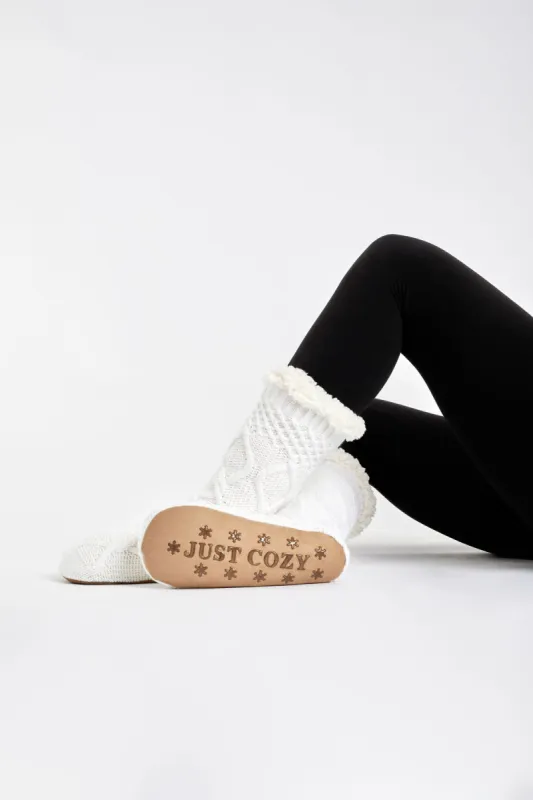 White - Cozy Slipper Socks sold by Just Cozy