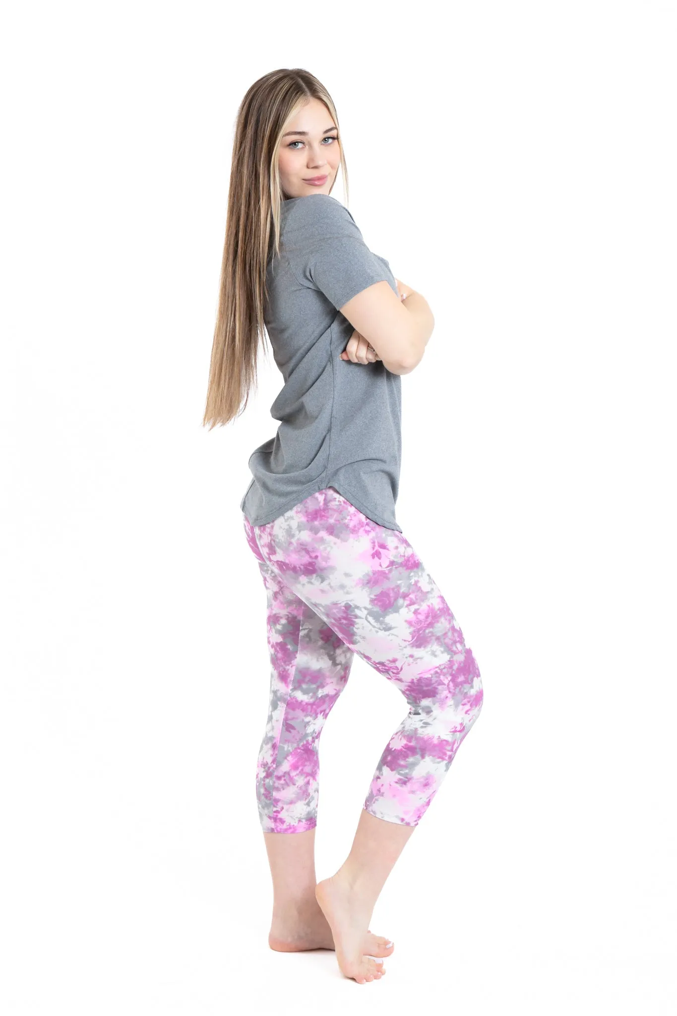 Grey & Pink Dye - Capris sold by Just Cozy product image thumbnail 5