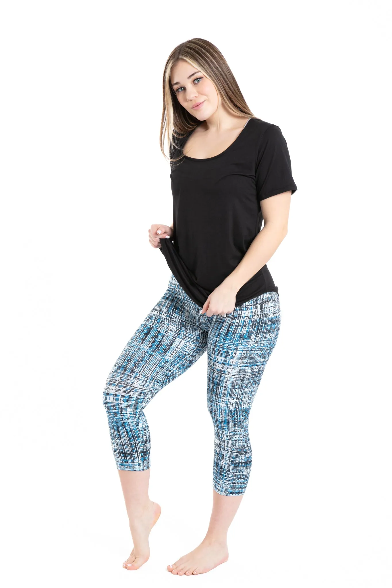 Blue Vintage Lines - Capris sold by Just Cozy product image thumbnail 2