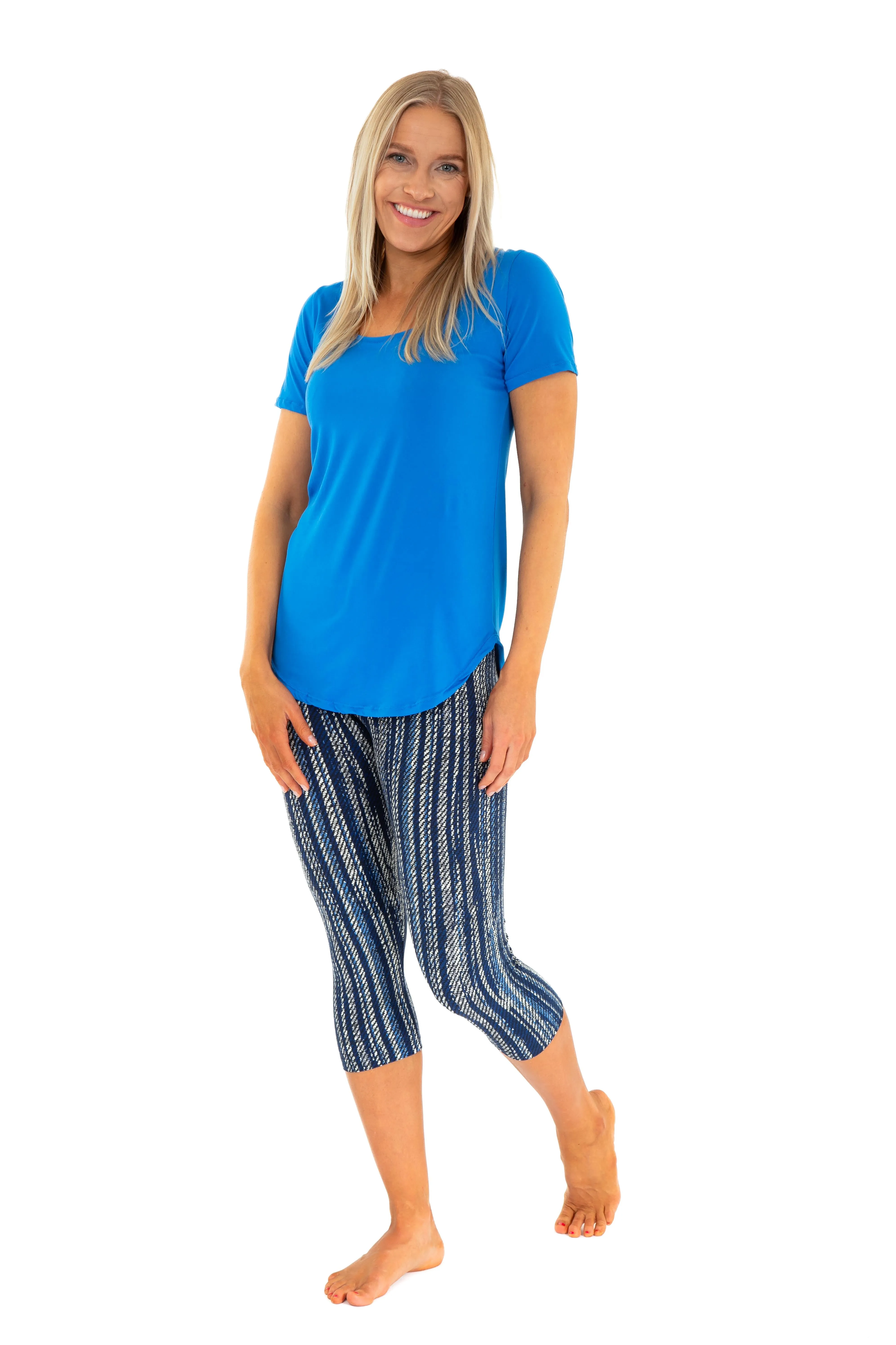 Vintage Blue Lines - Capris sold by Just Cozy product image thumbnail 3